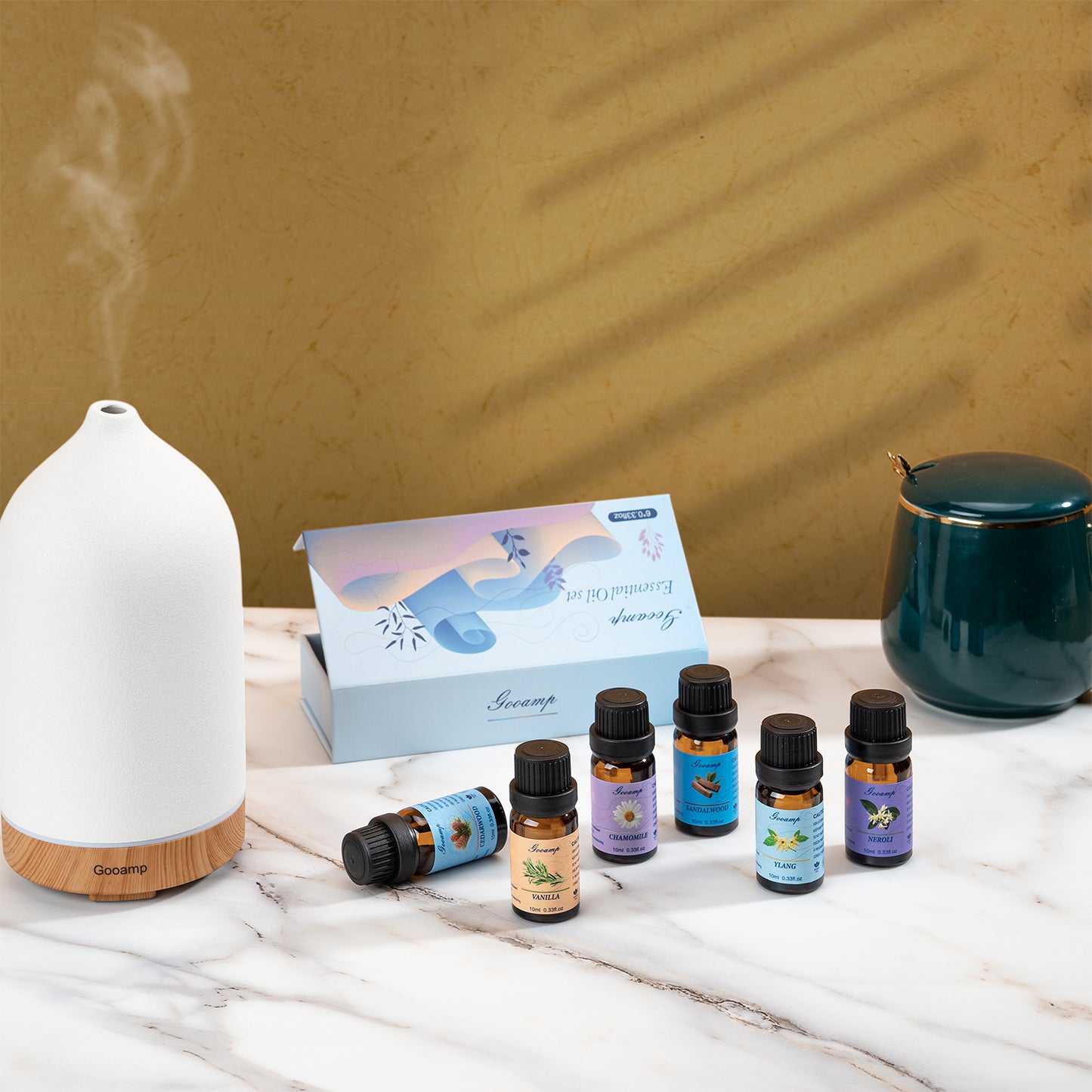 Essential Oils Set-Top 6 Organic Blends for Diffusers, Candle Making, Aromatherapy, Humidifiers, Gifts - Vanilla,Neroli,Chamomile, Sandalwood, Ylang,Cedarwood(6X0.33 fl oz)